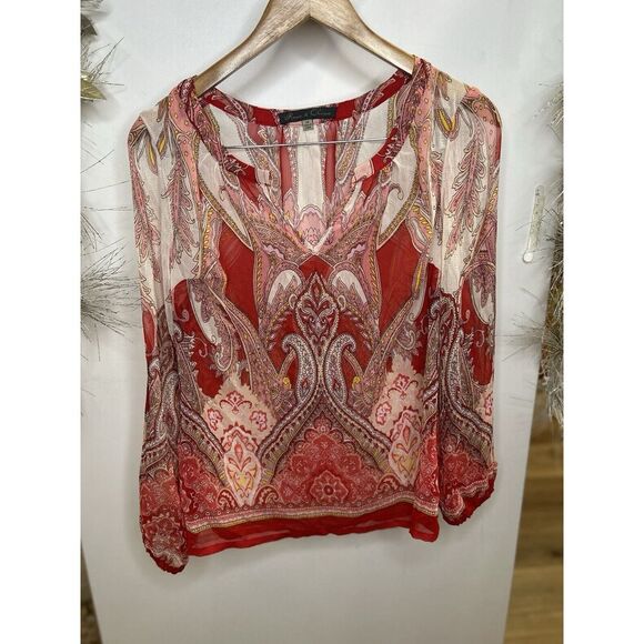 Rose & Olive Tops - Rose‎ & Olive Blouse Long Sleeve Size XS Red